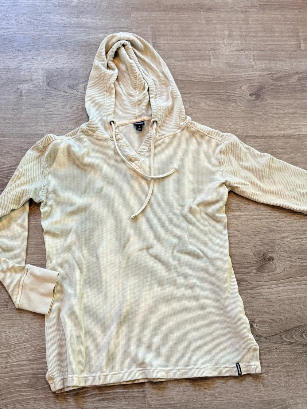 Patagonia Cream Ribbed Hooded Pullover Sweater